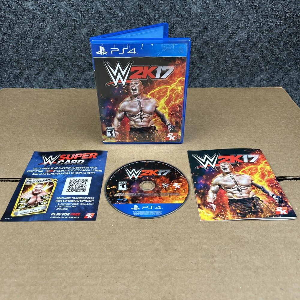 WWE 2K17 (Sony PlayStation 4, 2016) Complete CIB Brock Lesnar